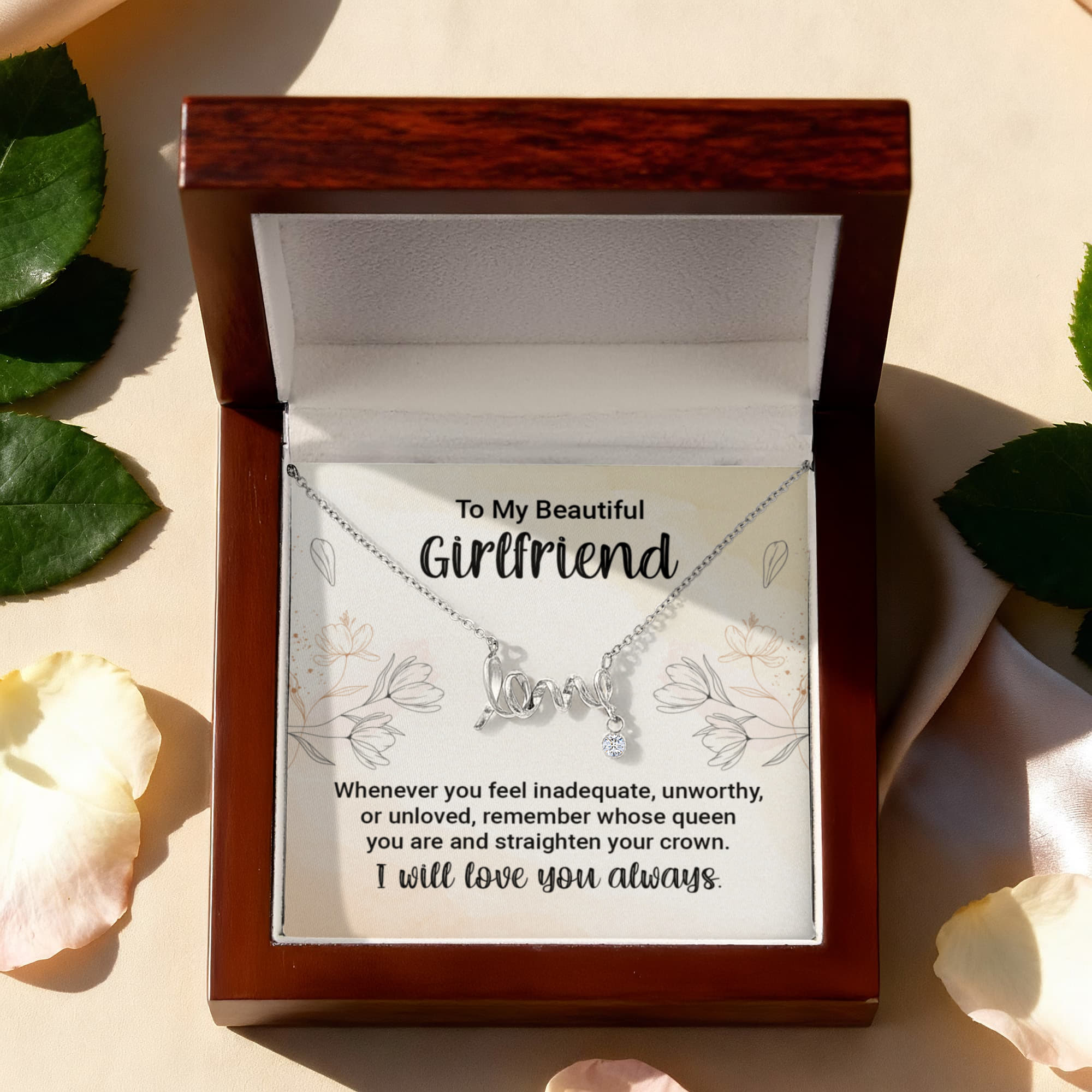 Scripted Love Necklace - For Girlfriend Whenever You Feel Inadequate