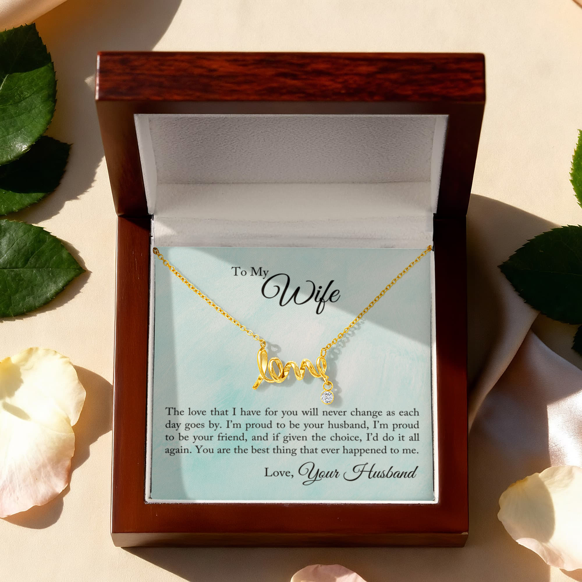 Scripted Love Necklace - For Wife The Love That I Have For You