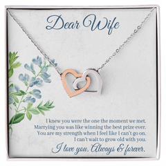 Interlocking Hearts Necklace - For Wife I Knew You Were The One