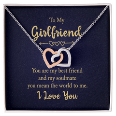 Interlocking Hearts Necklace - For Girlfriend You Are My Best Friend