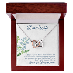 Interlocking Hearts Necklace - For Wife I Knew You Were The One