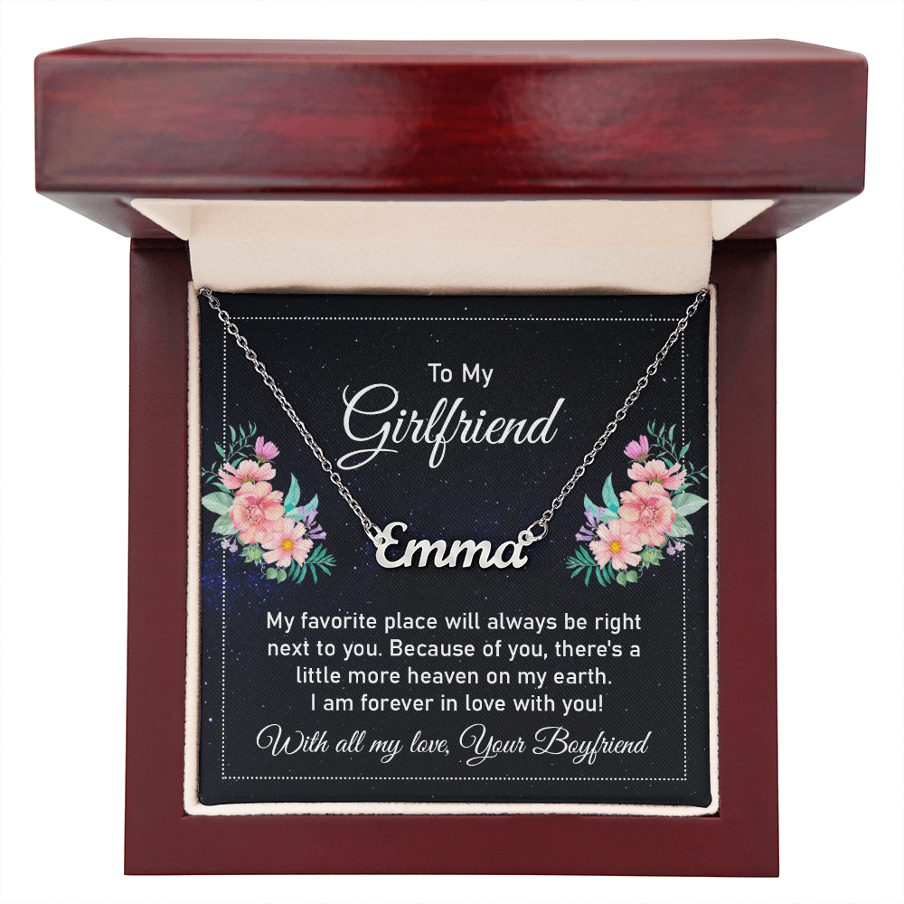 Custom Name Necklace - For Girlfriend My Favorite Place