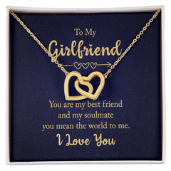 Interlocking Hearts Necklace - For Girlfriend You Are My Best Friend