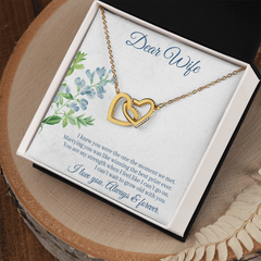 Interlocking Hearts Necklace - For Wife I Knew You Were The One