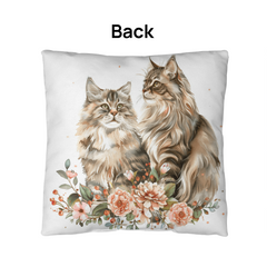 Indoor/Outdoor Pillows Revisable 2 for 1 Christmas Tabby and Floral Tabbys Everyday!