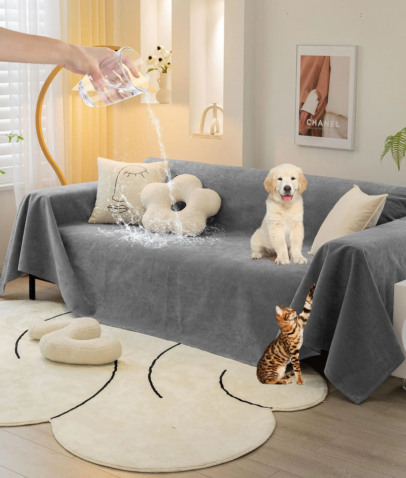 Beacon Pet Sofa Cover for Couch Waterproof Couch Cover for 3 Seat Couch Dog Couch Cover Love Seat Couch Covers L Shape Sofa Slipcover (Dark Grey 71